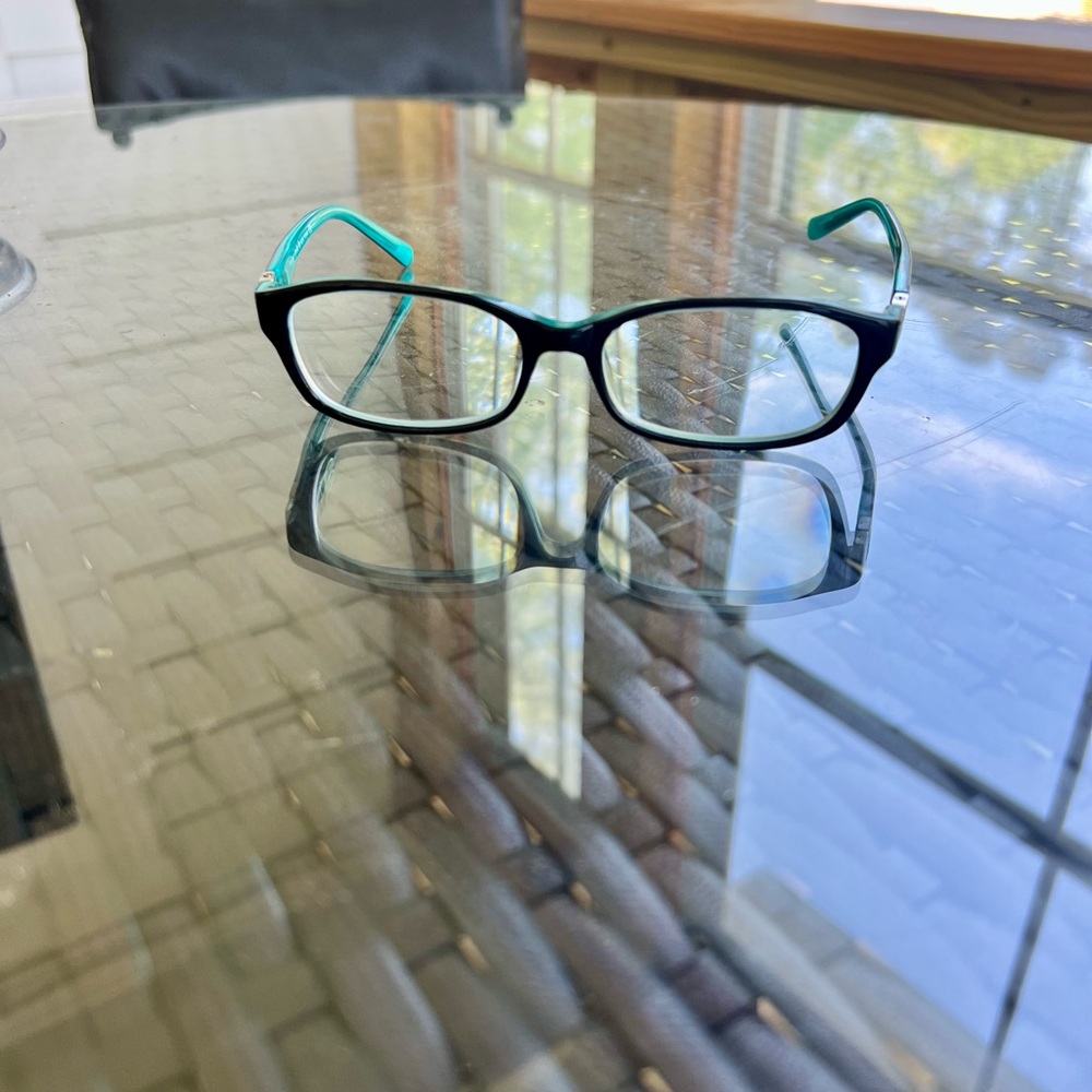 Stylish kate spade eyeglasses, black & aqua (frames only)
